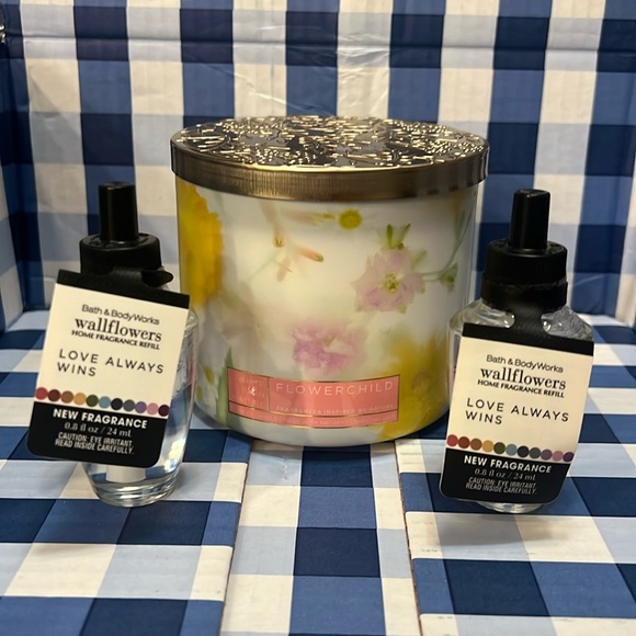 Bath & Body Works Accents Bath Body Works Flowerchild 3 Wick Candle